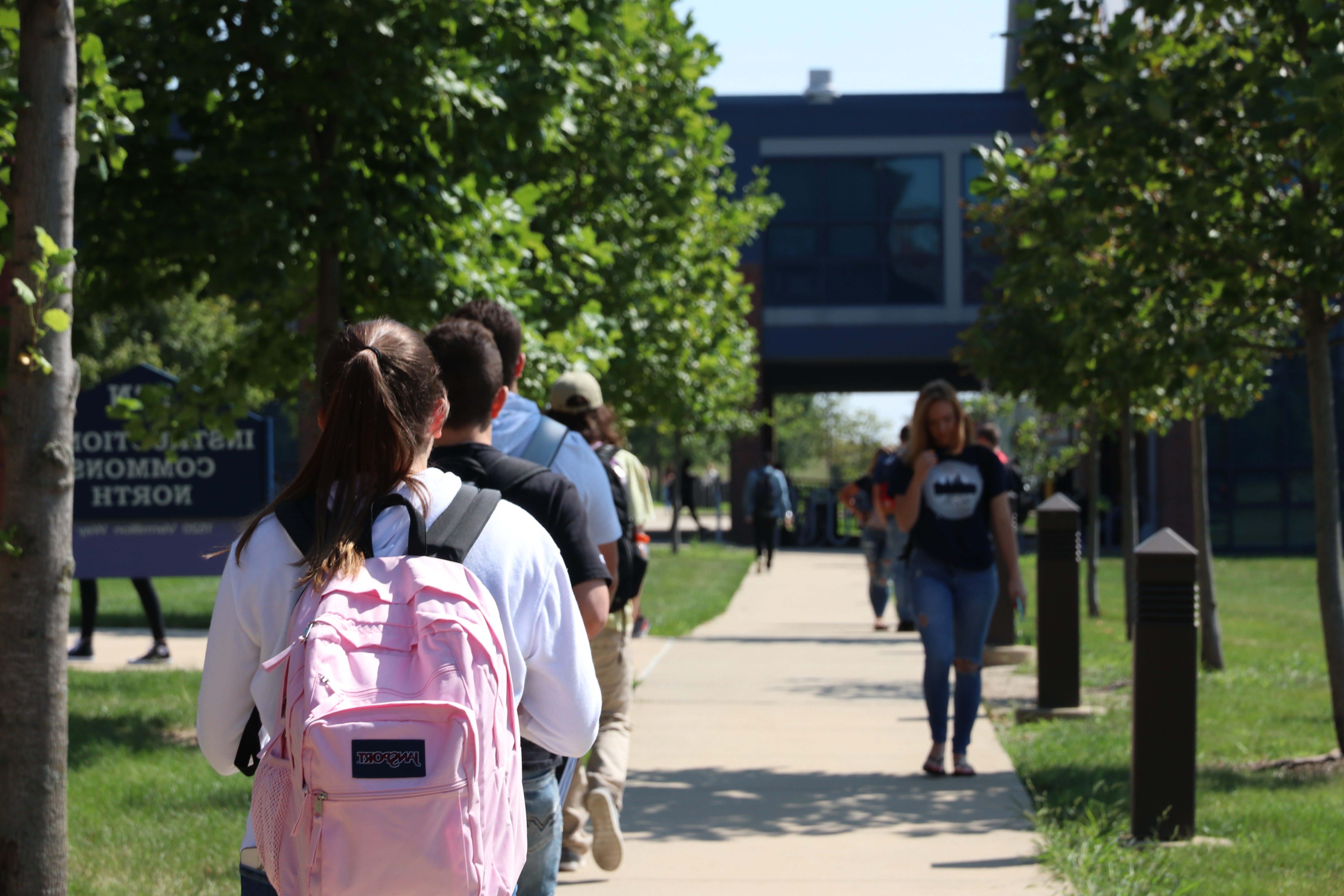 Student exploring campus
