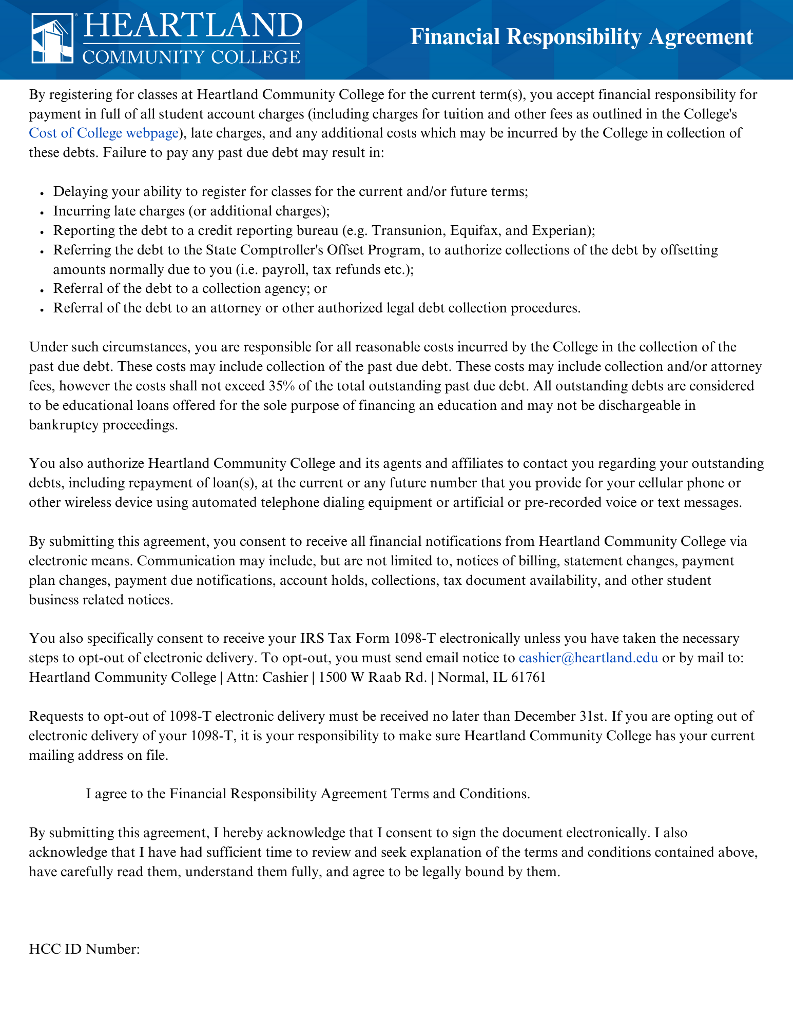 College Now Financial Agreement PDF link