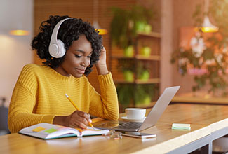 Student Studying on her laptop